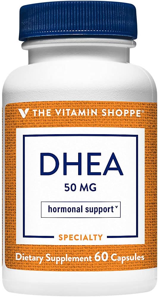 The Vitamin Shoppe DHEA 50MG, Hormonal and Healthy Aging Support for Both Men & Women, Once Daily (60 Capsules)
