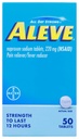 Aleve, Pain Reliever/Fever Reducer 220 mg Tablets, 50 Count