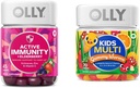 OLLY Gummy Active Immunity+Elderberry 45 Gummies & Kids Multivitamin Gummy Worms 70 Count