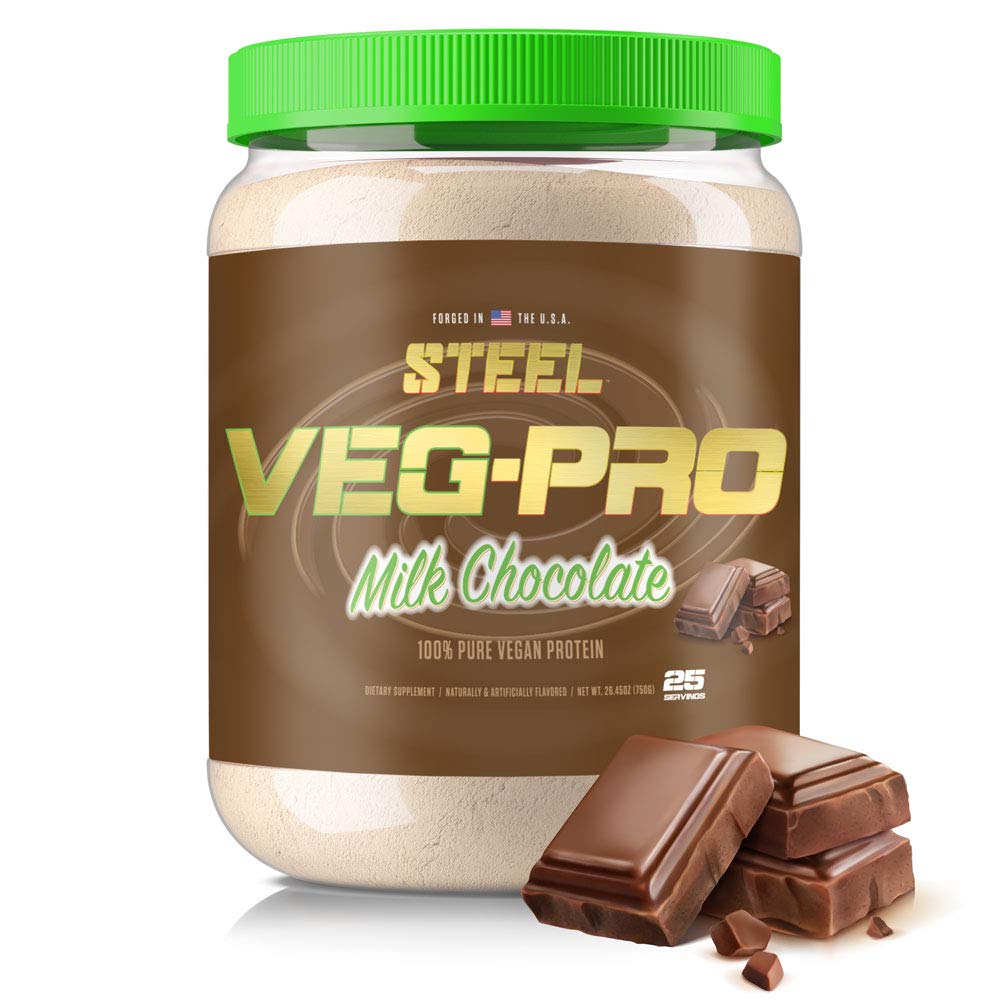 Suppléments en acier Poudre de protéines végétaliennes, Chocolat Lait, 25 portions (1,65lb)
