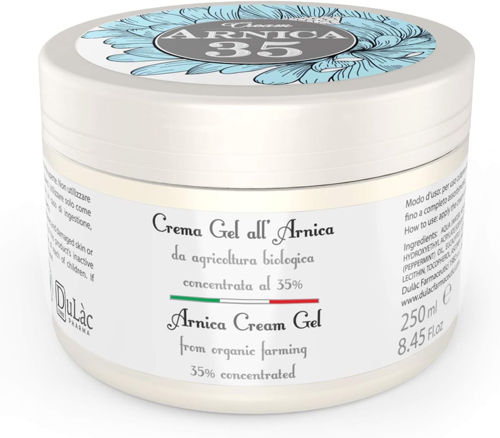 Dulàc - Crème Arnica 8.45 Fl Oz Riche en extraits d'Arnica Bio Montana, Crème de Bruise d'Arnica Aussi idéal pour le soulagement musculaire et articulaire, gonflement et Edema