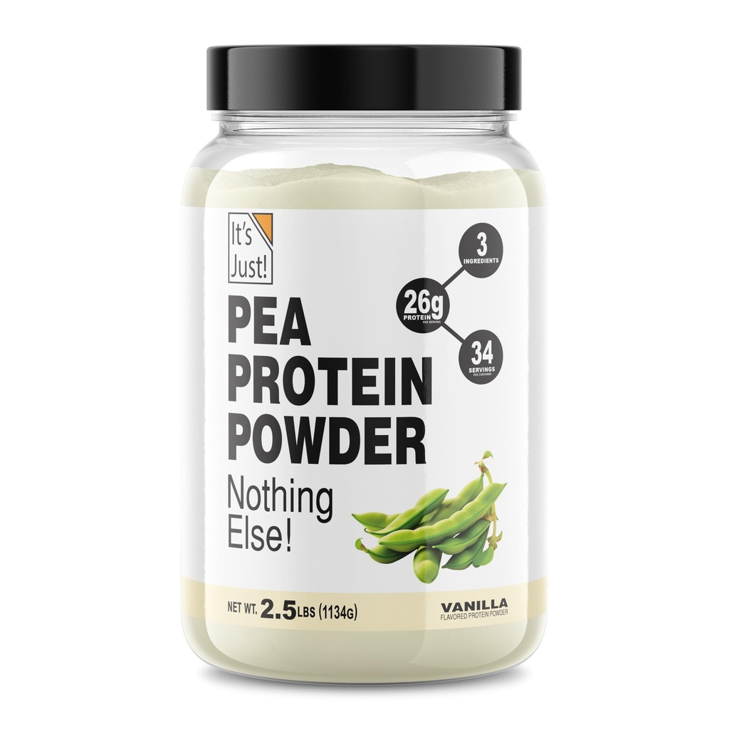 C'est juste ! Isolation de protéines de pois, base végétale, qualité premium, sans gluten, végétalien, kéto, produit du Canada, emballé aux États-Unis (2,5 livres, vanille)