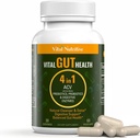 Formule Vital Gut Health 4in1 avec vinaigre de cidre de pomme, prébiotiques et probiotiques, enzymes digestives pour un soutien immunitaire fort et un soutien complet Gut et digestion