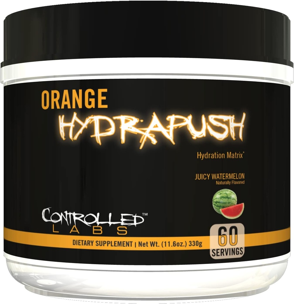 LABES CONTRÔLE Orange HydraPush Poudre d'électrolyte, 60 portions - Mélange de boisson de récupération sans sucre avec eau de coco et taurine - Booster l'énergie et augmenter l'endurance (Watermelon)