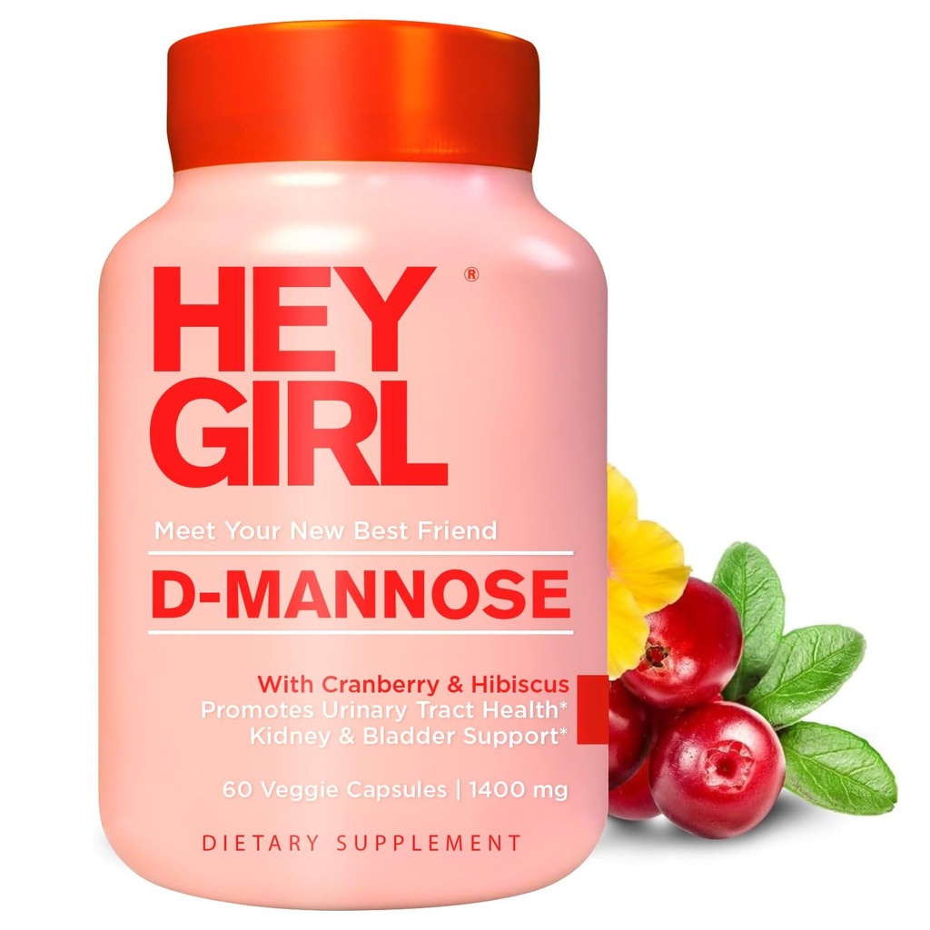 D Capsules de mannose - Supplément UTI à action rapide - Nettoyer et épurer les impuretés - avec poudre naturelle de D-mannose, canneberge, Hibiscus et Dandelion - Alternative à la canneberge pour les femmes, 60 capsules