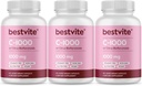 BESTVITE Vitamine C 1000mg (360 Capsules végétariennes) (120 x 3) avec les agrumes Bioflavinoides - Pas de stéarate - Vegan - Non OGM - Sans gluten
