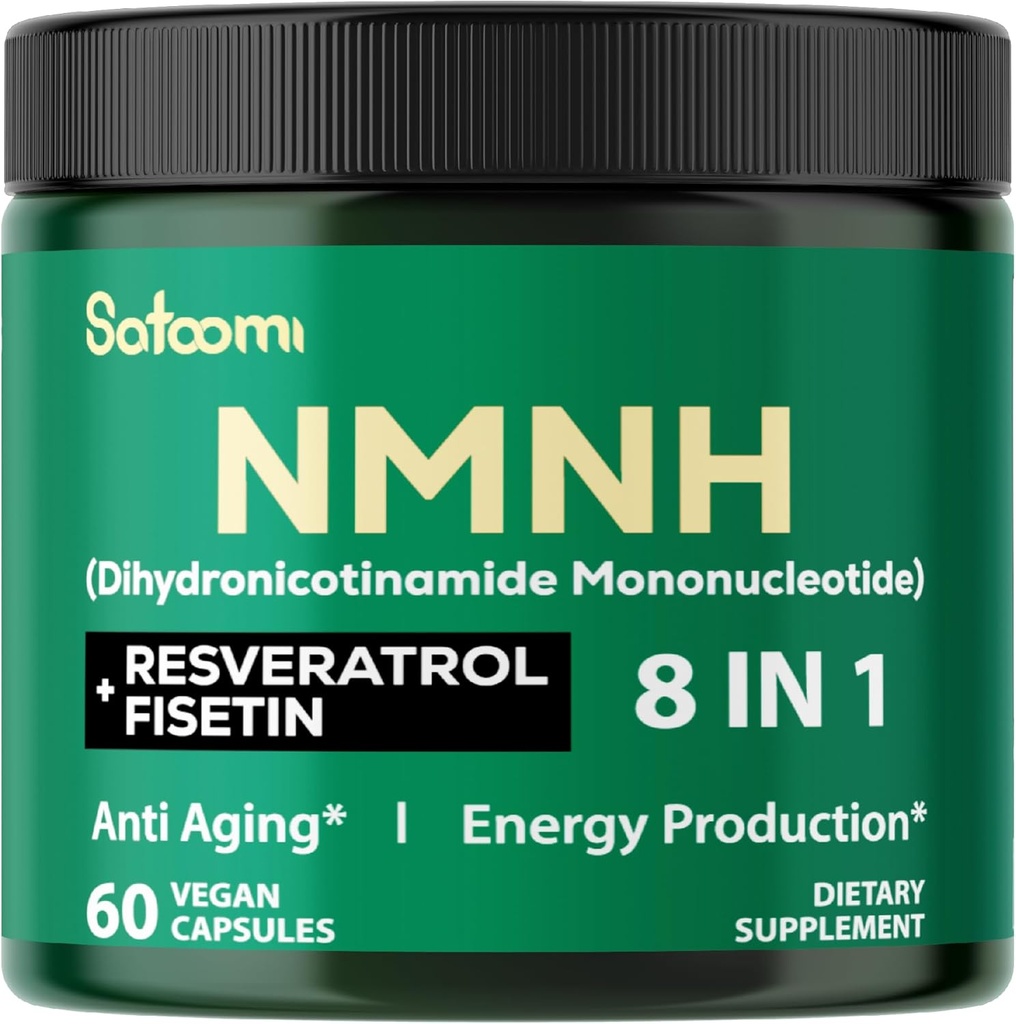 8in1 NMNH - Supplément NMN Alternative - Supplément NAD pour soutenir les niveaux NAD ajoutés Fisetin, Resveratrol, Quercetin, Turmeric, Berberine, Vitamine D3 & C - 60 Compte pendant 30 jours