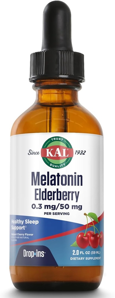 KAL 0,3 Mg Mélatonine Cerises, 2 gouttes d'eau