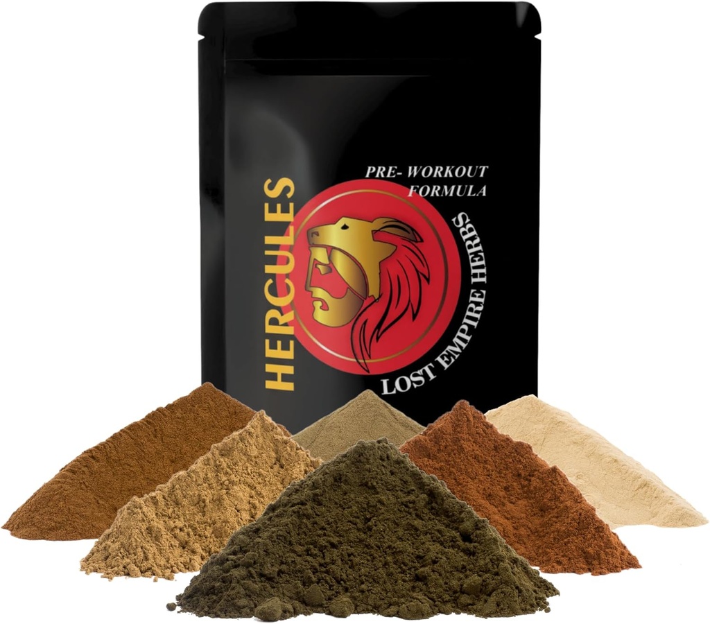 Lost Empire Hercules Hercules Pré entraînement Herbal Supplément de No Additives Juste Cistanche, Rhodiola, Cordyceps, Shilajit, Polyrhachis Ant & Maral Root pour stimuler la performance (Powder 100g)