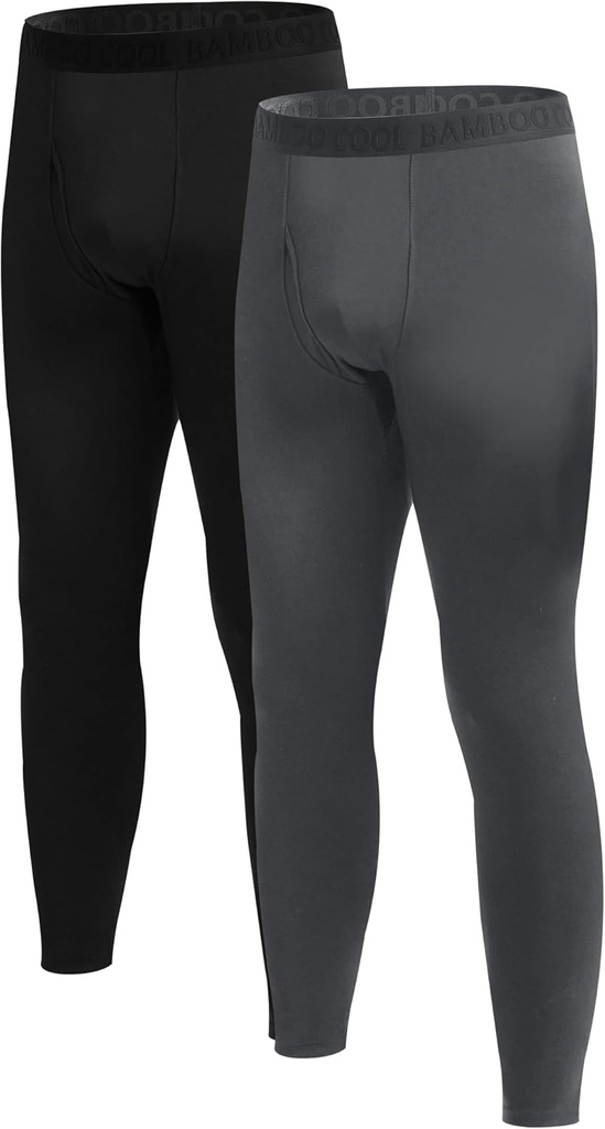 Men's Lightweight Thermal Underwear Bottoms Fleece Lined Long Johns for Men Base Layer Pants for Cold Weather