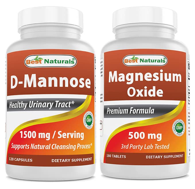 Best Naturals D-Mannose 1500 mg & Magnesium Oxide 500 mg