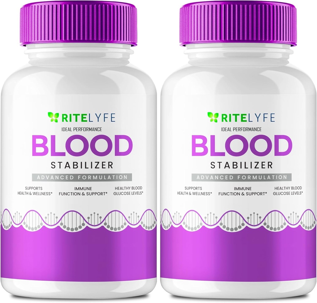 Ritelyfe Blood Stabilizer Capsules, Ritelyfe Supplément de soutien pilules - Force maximale, RitelyfeBloodStabilisateur pilules santé et bien-être, Ritelyfe Stabilizer Toutes les pilules naturelles critiques (2 Pack)