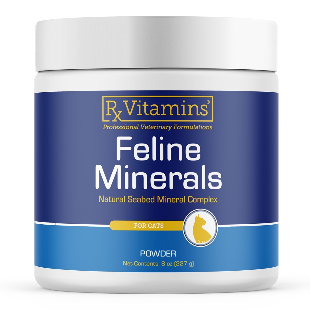 Vitamines Rx Minéraux félins - Taurine pour la santé du coeur des chats - Calcium pour supplément articulaire - Soutien immunitaire pour les chats avec magnésium et potassium - Supplément de peau et de manteau - 8oz