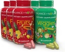 Balance de la nature Complément alimentaire complet avec ingrédients de fruits et légumes pour les femmes, les hommes et les enfants - 90 capsules, 3 sets