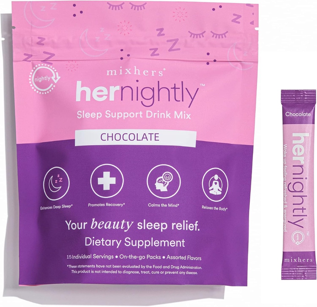 MIXHERS Supplément d'assistance au sommeil (Mélatonine, Ashwagandha, Camomille, L-Glycine et L-Theanine) Mélange de boissons relaxantes pour le sommeil reposant (Sleep)