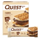 Quest Nutrition S'mores Protein Bar, 21g Protein, 4g Net Carbs, 1g Sucre, Sans gluten, Keto Friendly, 4 Compte