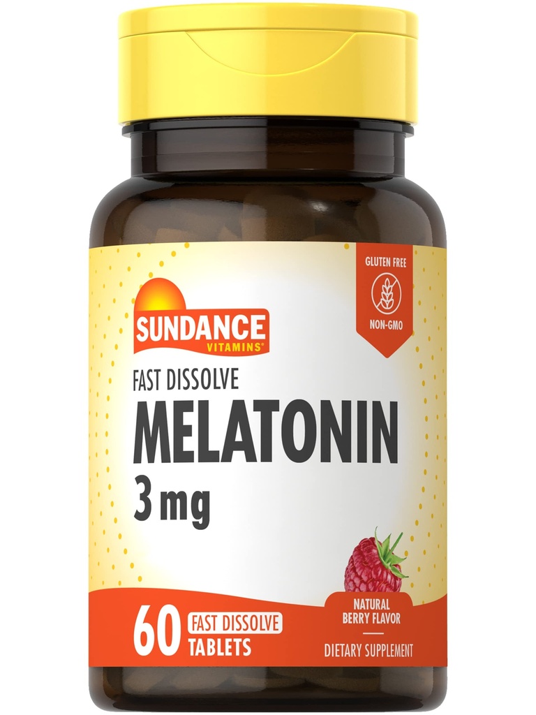 Sundance Melatonin 3mg Dissolve rapide de 60 comprimés végétariens