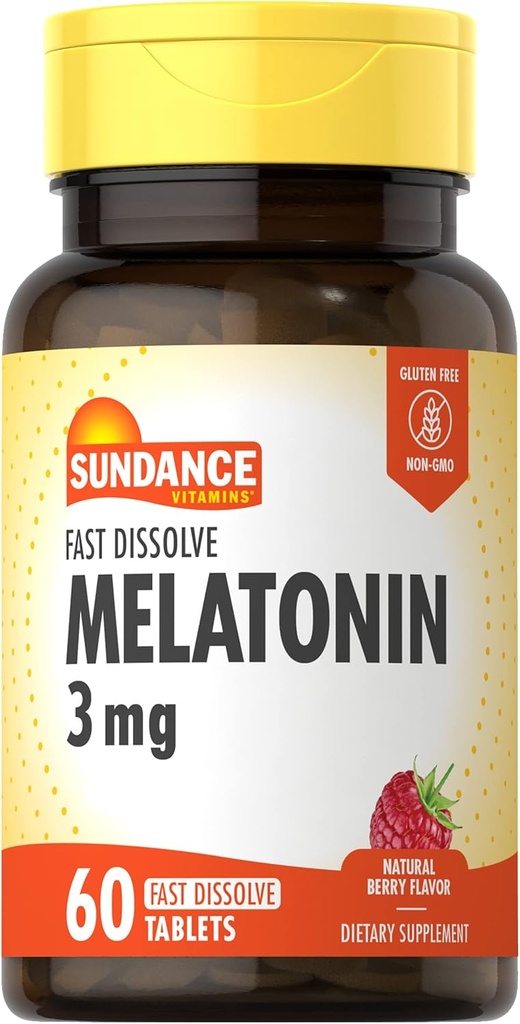 Sundance Melatonin 3mg Dissolve rapide de 60 comprimés végétariens