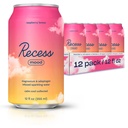 Recess Mood Magnésium et boisson adaptogène, Boissons de relaxation calmantes, 12 onces (Lémon framboise, 12 paquets)
