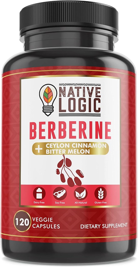 Berberine HCL 1200mg avec Ceylan Cinnamon, Bitter Melon et Extrait de Thé Vert.
