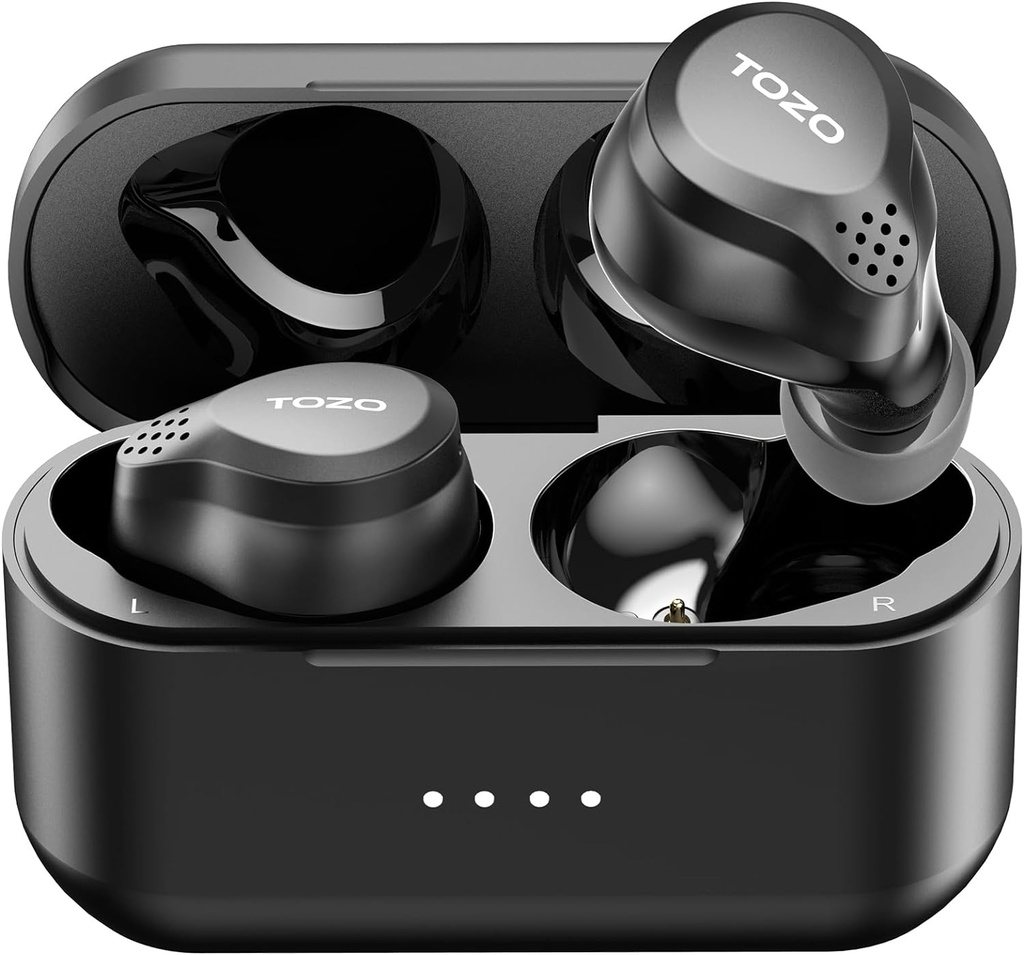 TOZO New NC7 Hybrid All-Function Annule les écouteurs sans fil, Bluetooth 5.3 Casque avec Ultra Long 72H Playtime, détection dans l'oreille, personnalisation de l'application, son immersif casque basse profonde