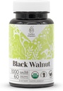 Black Walnut USDA Organic 60 Capsules | High-Potency Natural Supplement | Certified Organic Vegetarian Capsules and Organic Black Walnut (Juglans Nigra) Dried Hull (60 Capsules)