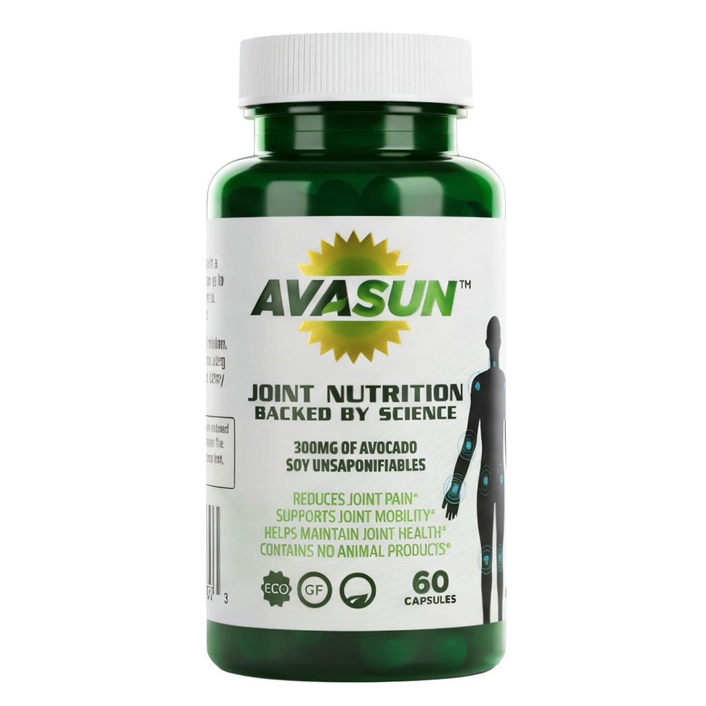 Supplément de soutien à la santé conjoint, soutenu par la science, avocat Soy Insaponable, 300Mg ASU, à base végétale, sans lait, sans gluten, sans OGM, 60 capsules quotidiennes par bouteille (2 mois d'approvisionnement)