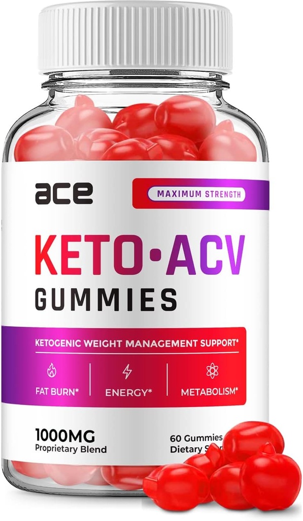 Ace Keto ACV Gummies - Formule avancée Ace Keto Plus ACV Gummies Apple Cider Vinegar Ace ACV, Gestion du poids, Supplément diététique Avis Hommes Femmes (60 Gummies)