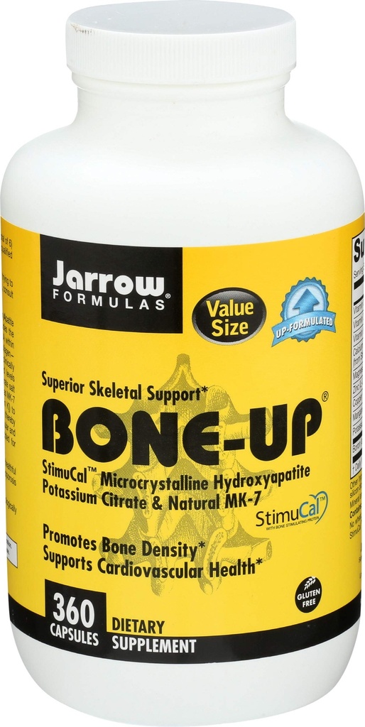 Formules de Jarrow BoneUp pour la densité osseuse - Vitamine D3 et K2, soutien au calcium, 360 capsules, favorise la nutrition squelettique, jusqu'à 60 jours d'approvisionnement