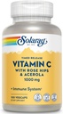SOLARAY Vitamine C 1000mg - Sortie dans le temps Vitamine C Capsules avec/Rose HIPS et Acerola pour le soutien bioflavonoïde - deux niveaux, soutien immunitaire toute la journée - Vegan, garantie de 60 jours, 100 portions, 100 VegCaps