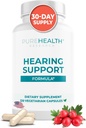 PUREHEALTH RESEARCH Hearing Support Formula - Tinnitus Supplement with Flavonoids & Hearing Vitamins to Help Silence The Noise, Safely and Naturally - Ear Tinnitus Relief for Ringing Ears, 1 Bottle