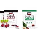 Facteur de force Betteraves totales Mâches molles avec de la betterave, de l'extrait de graines de raisin, des antioxydants, des nitrates, de la L-Citrulline, 120 Count, 2-Pack et des verts plus intelligents Superfood Chews avec 25+ Superfoods, Probiotiques, Antioxydants et Fibre, 60 Count