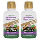 NaturesPlus Animal Parade Gold Children's Liquid Multivitamin - 16 fl oz, Pack of 2 - Natural Tropical Berry Flavor - Gluten Free, Vegan - 64 Total Servings