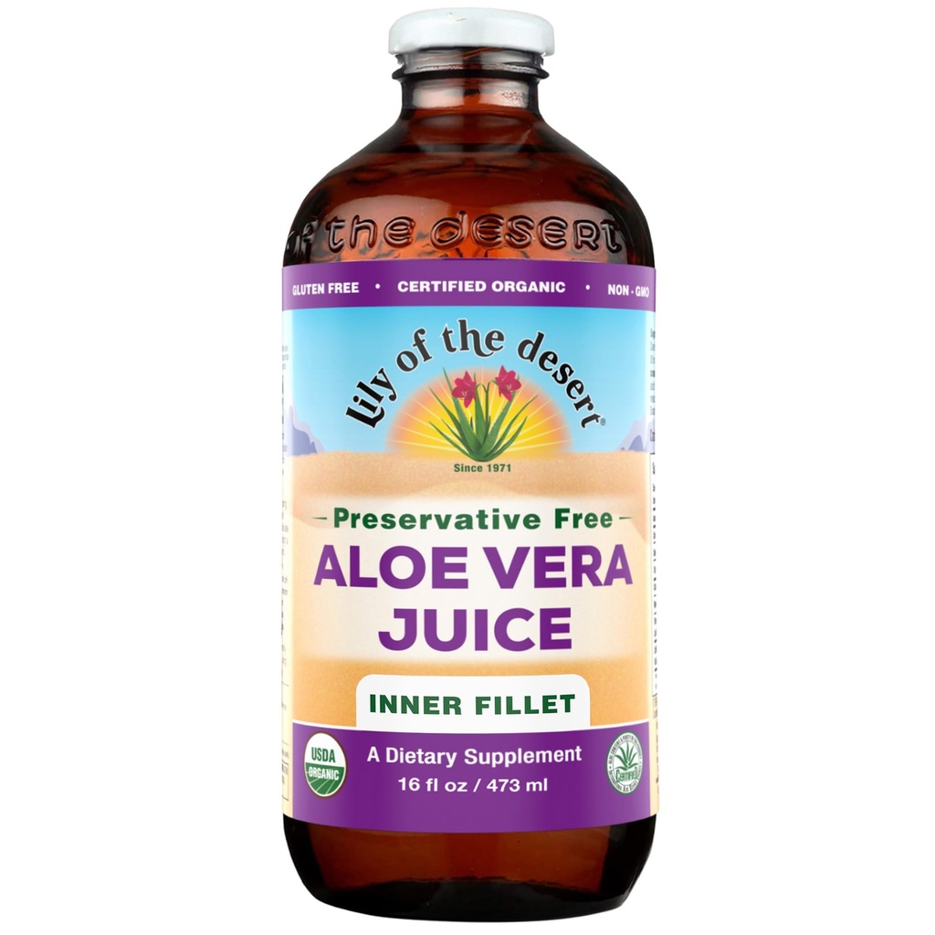 Lily Of The Desert Aloe Vera Juice, Preservative Free, Filet intérieur, 16 Fl oz