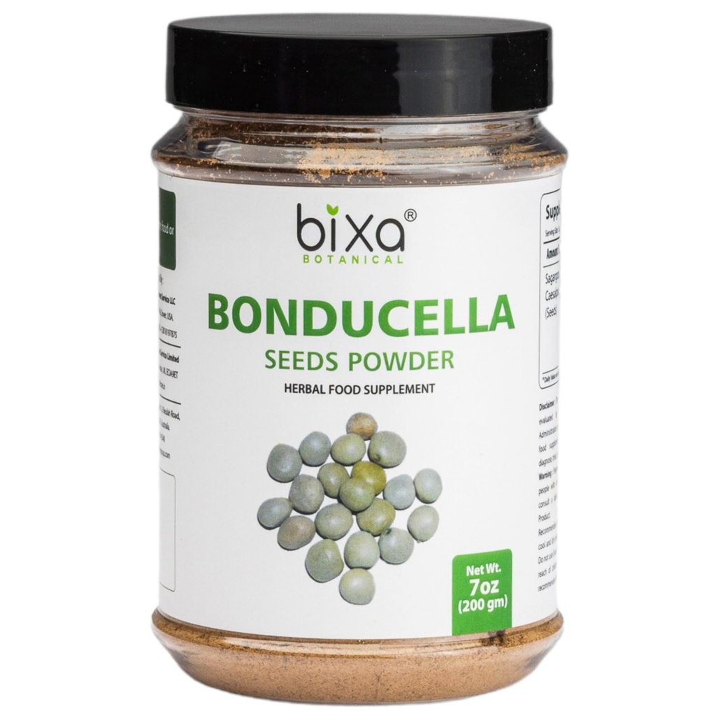 Bixa BOTANIQUE complément ayurvédique naturel à base de plantes Bonducella en poudre de graines (Sagargota/Kalarchikai) Pure Authentic Premium Qualité
