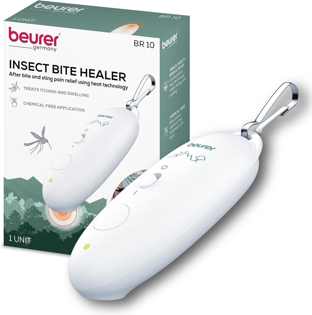 Beurer BR10 Insect Bite Healer avec Clip, Démangeaison Portable et Gonflement Relief pour le traitement non toxique des morses de moustiques et d'autres insectes communs, à l'extérieur Essentiel