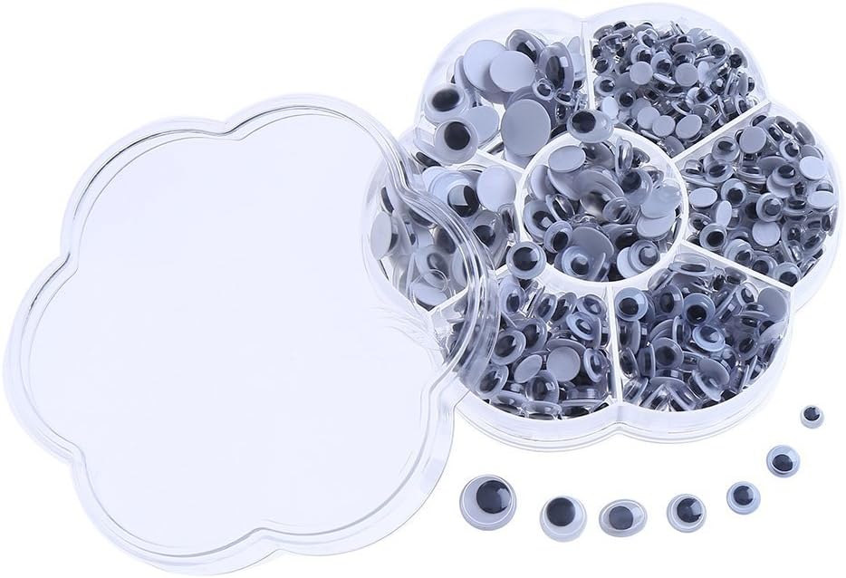 DECORA 800 pièces Garniture yeux googles avec auto-adhésif bricolage bricolage Artisanats Accessoires de jouets (Taille assorties)