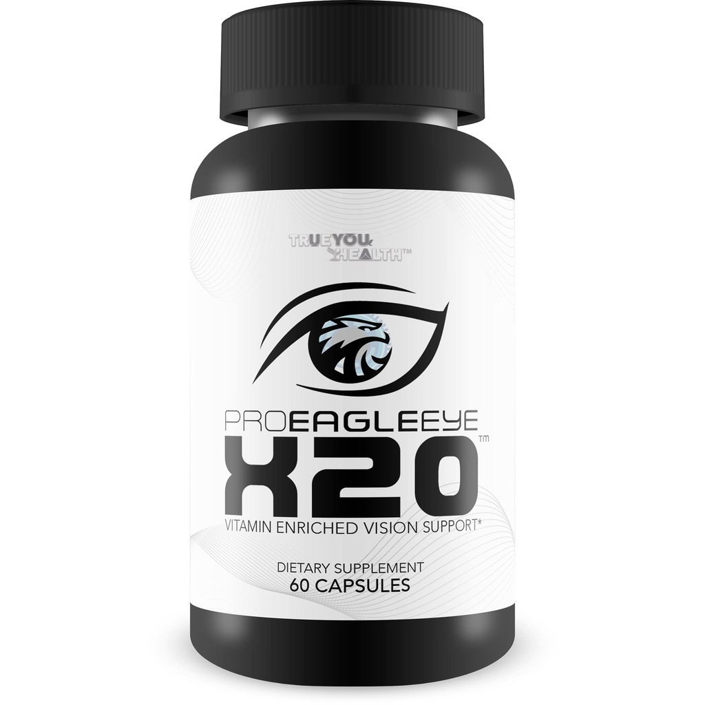 Pro EagleEye x20 - Soutien de la vision enrichie en vitamine - Supplément de vision multivitamines et minéraux - Aid Vision et santé des yeux - Pro Eagle Eye X20 Vitamines pour renforcer la vision - Détails de l'aide