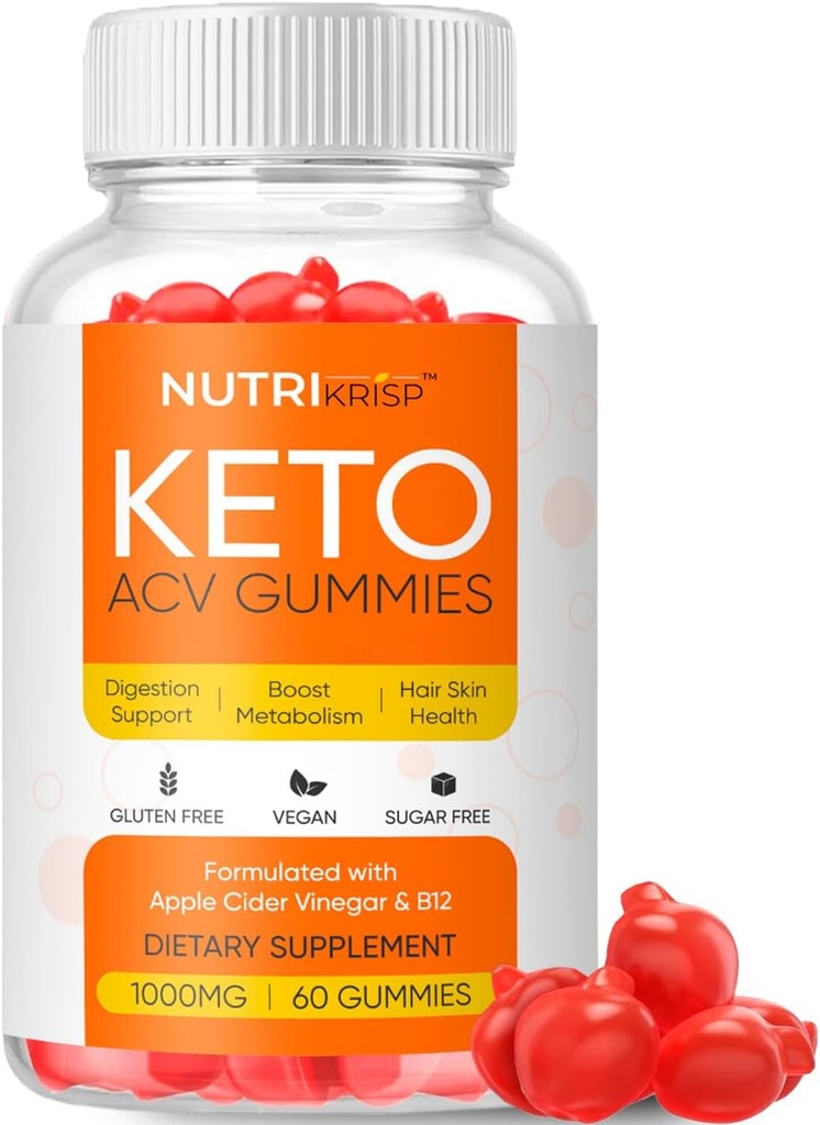Gummies de vinaigre de cidre de pomme Keto - Supplément de vinaigre sans sucre pour hommes femmes (1000MG)