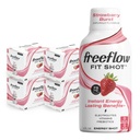 Shots d'énergie Freeflow Fit, Burst de fraises, Boost de caféine naturelle avec L-théanine, Ginseng, Vitamines, Prébiotiques, Electrolytes (24 Nombre, 2oz shots)