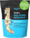 LÉGION Whey+ Protein Whey Isolate from Grass Fed Vows - Whey Protein Isolate Poudre à faible teneur en calories, non-OGM, sans sucre, sans lactose et sans gluten, toutes les protéines naturelles en poudre pour hommes et femmes (60 portions)