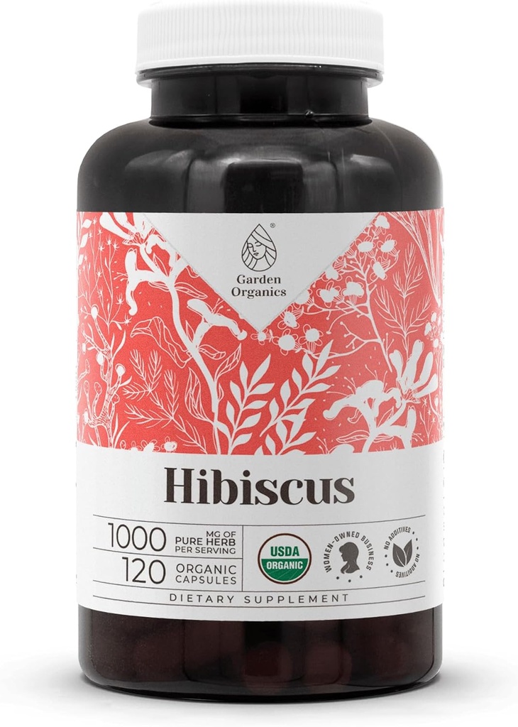 Hibiscus USDA Organic 120 Capsules (Hibiscus Sabdariffa) Fleur séchée (120 Capsules)