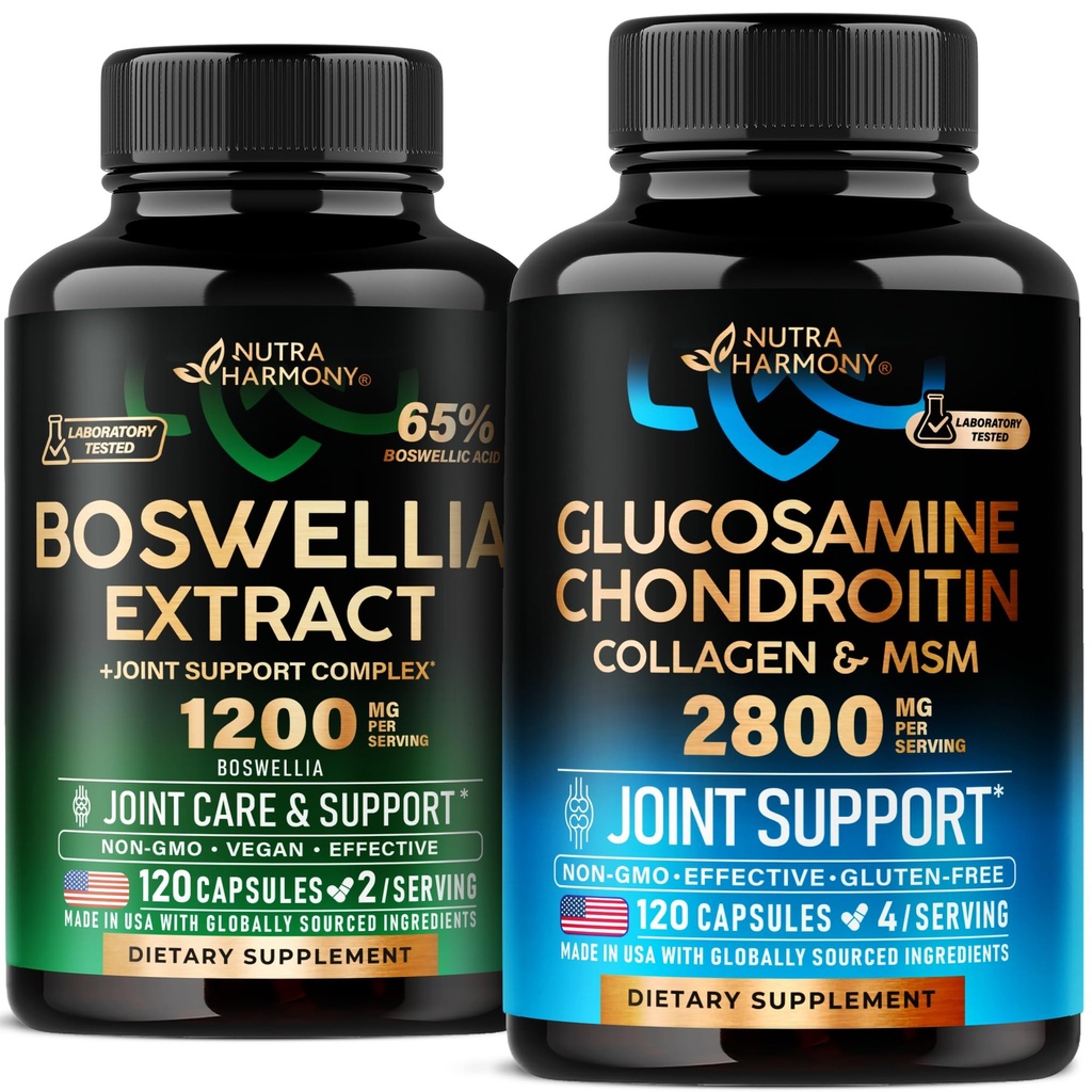NUTRAHARMONY Glucosamine Chondritine et Boswellia Extrait Capsules