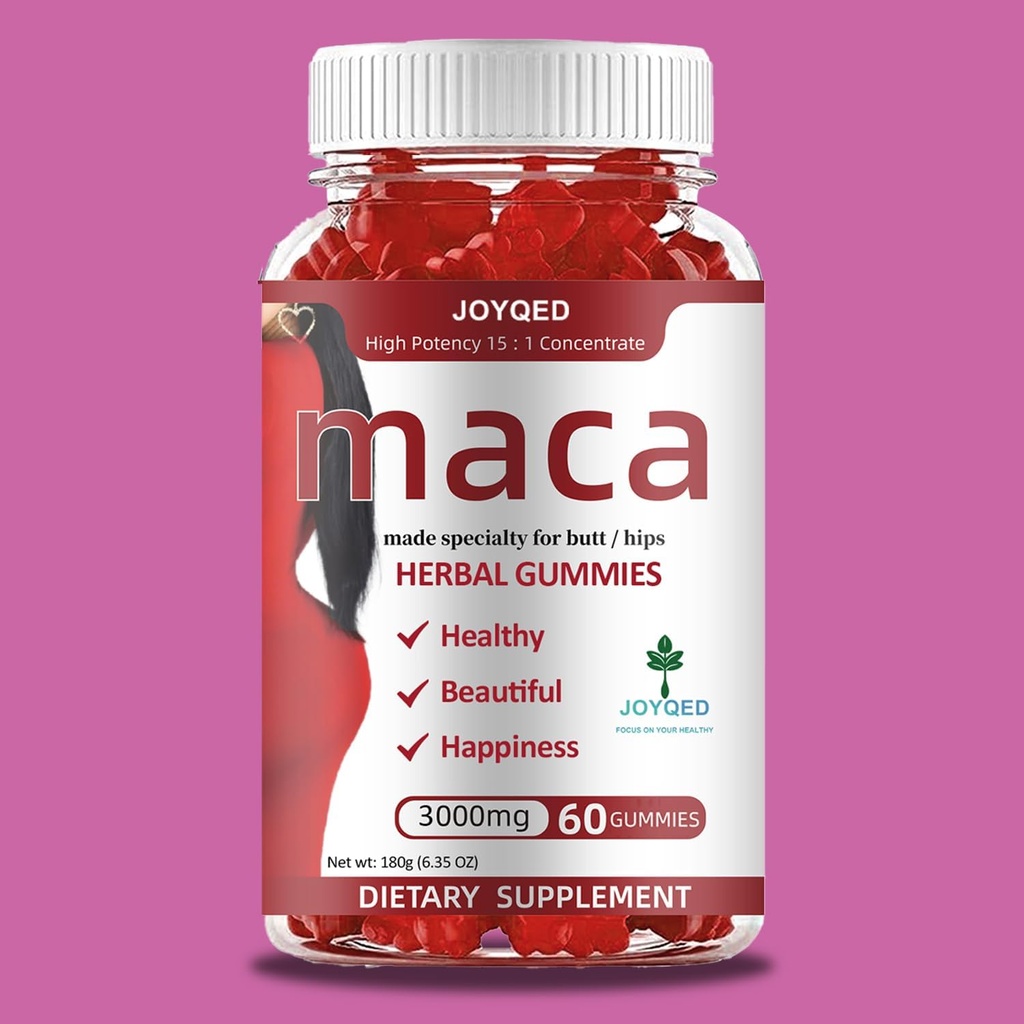 1 Bouteille Maca Root Gummies 3000mg pour les femmes avec Maca noir, Fenugreek, Magnésium pour l'énergie naturelle, l'humeur et l'Immune Support Hormone Balance Herbal Suppléments-Berry Flavor, 60 Gummies, service de 30 jours