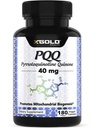 PQQ fermenté 40mg (99,7%+ Pure) – Soutien mitochondrial, Boost énergétique, Santé du coeur et du cerveau, Mieux dormir – Supplément non OGM