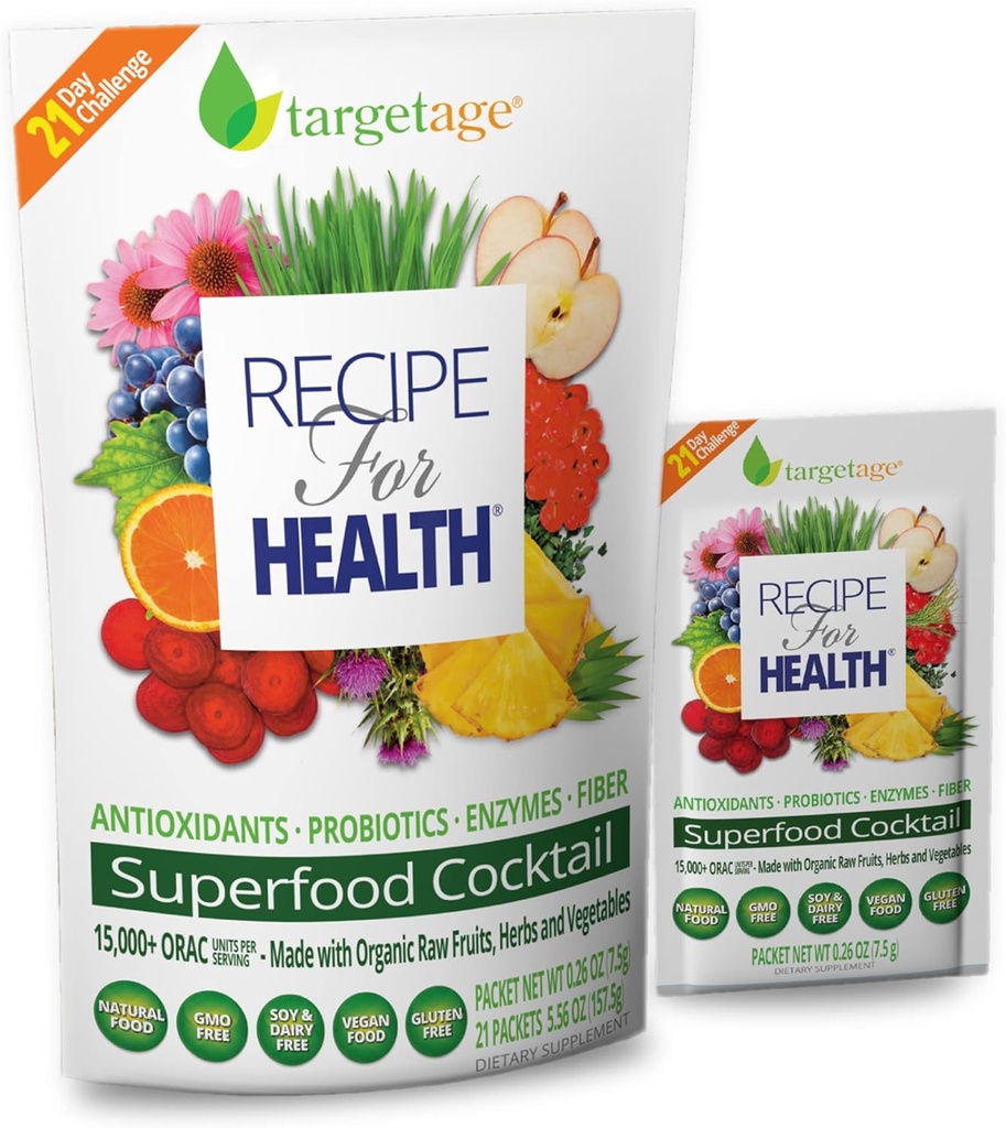 Targetage® de Maison Beljanski® - Recette de supplément végétalien pour la santé® - Superfood Detox Immune Support - 5.46 Oz