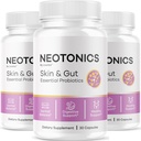 (3 Pack) Neotonics Capsules - Probiotiques officiels de la peau et du gut néotoniques, formule avancée Neotonics Skin et Gut Organic, Tous les suppléments naturels Neotonics Review, 90 capsules pendant 5 mois