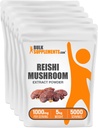 BulkSupplements.com Reishi Poudre d'extrait de champignons - Reishi Poudre de champignons, Supplément pour le bien-être général - Sans gluten, 1g par portion, 1kg (paquet de 5) (11 lb)