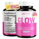 GOBIOTIX Peau et ongles de cheveux Supplément vitamine - 10000mcg Pilules de biotine avec acide hyaluronique, folate, fer, magnésium et zinc - Production de collagène, croissance des cheveux - 30 portions