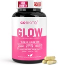 GOBIOTIX Peau et ongles de cheveux Supplément vitamine - 10000mcg Pilules de biotine avec acide hyaluronique, folate, fer, magnésium et zinc - Production de collagène, croissance des cheveux - 30 portions